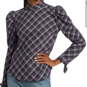 VERONICA BEARD
Isabel Reversed Plaid Blouse